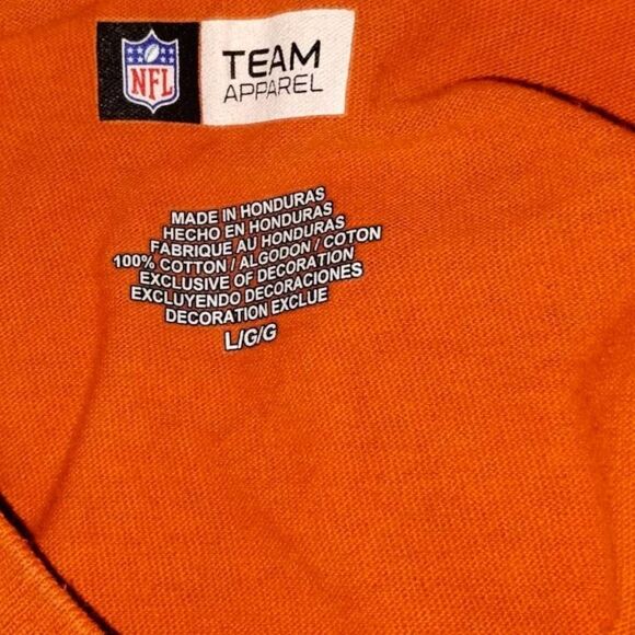 Broncos Football Tee‎ Sz L Long Sleeves Shirt Cotton NFL League Sport Football - Picture 3 of 7